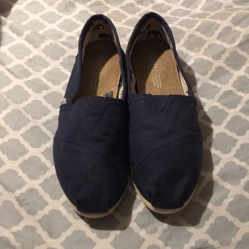 Navy Toms Slide Ons